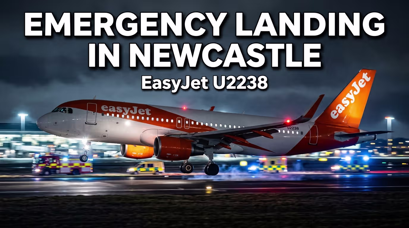 easyjet flight u2238 emergency landing newcastle
