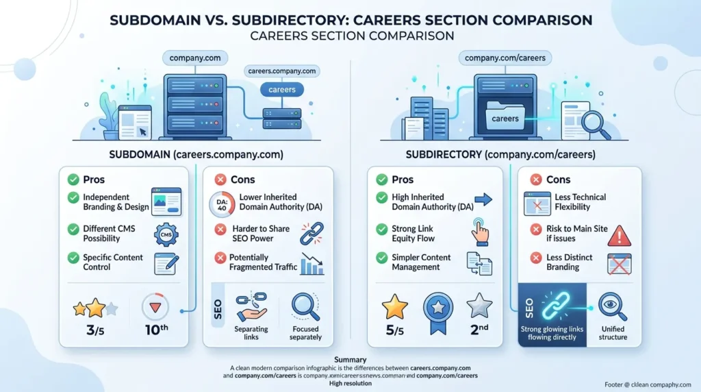 Career Subdomain vs Career Folder-keine karriere-subdomain gefunden