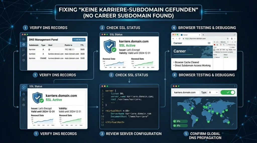 How to Fix Keine Karriere-Subdomain Gefunden