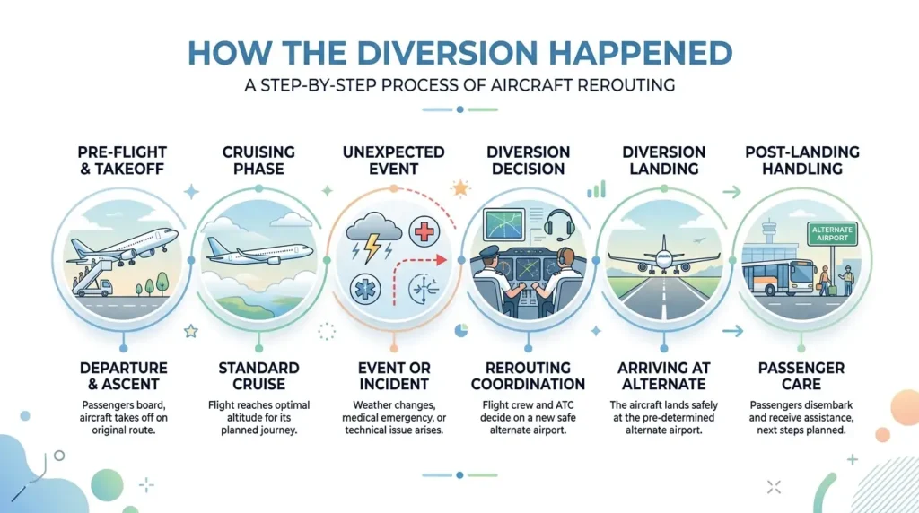 united flight ua109 diversion-Timeline of Events